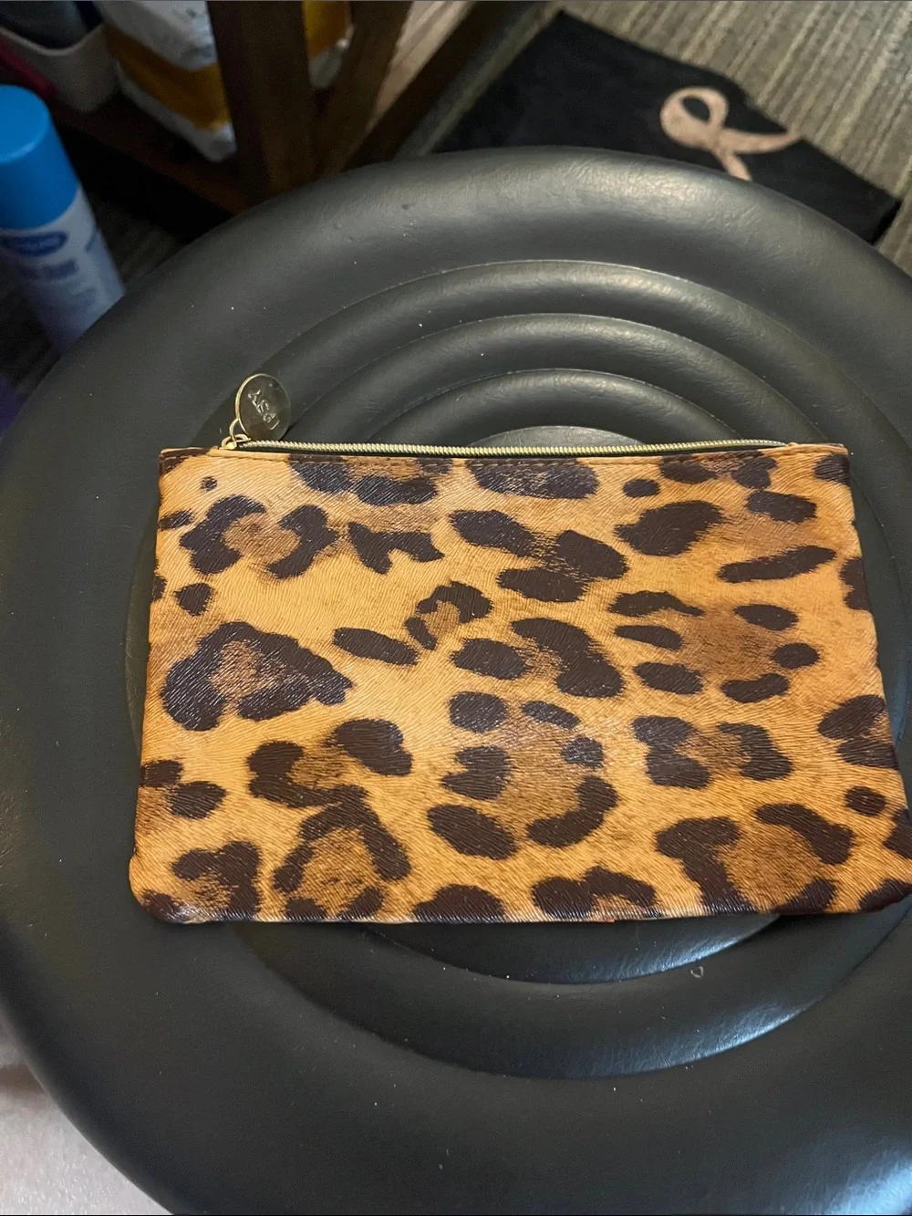 Leopard Print & Orange Leather Accent Pouch Set - Women Bags 35